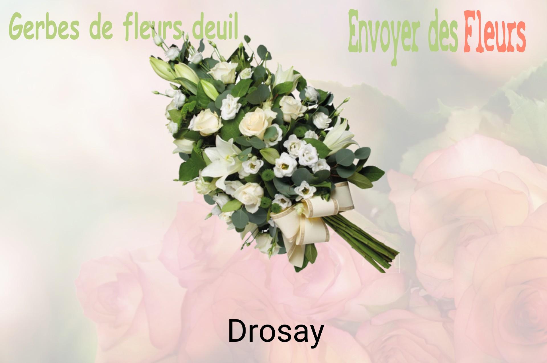 Gerbe de fleurs de deuil livrée à Drosay